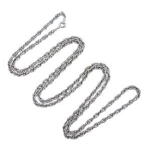 Vintage AJC Sterling Silver 2.5mm Rope Chain Necklace 30”